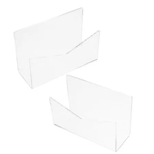 2 Pcs Desk Letter Organizer Acrylic Mail Clear Holder Display Rack