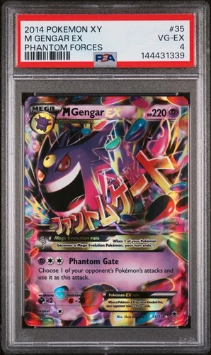 2014 POKEMON XY PHANTOM FORCES #35 M GENGAR EX PSA 4