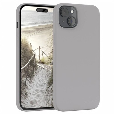 Silikonhülle für Apple iPhone 15 Plus Handyhülle Schutz Hülle Cover Hellgrau