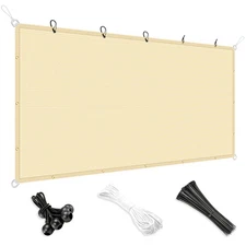 2-6ft Shade Cloth Sun Shade Sail Canopy Awning Cover Patio Garden Pergola Beige