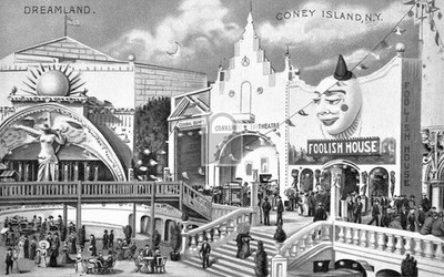 Dreamland Foolish House Amusement Park Coney Island New York NY - Reprint