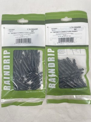 Raindrip 1/4'' Barbed Connector L312050B 2pk 100 qty