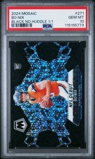 2024 Panini Mosaic No Huddle Bo Nix 1/1 Black NFL Debut Rookie #271 PSA 10