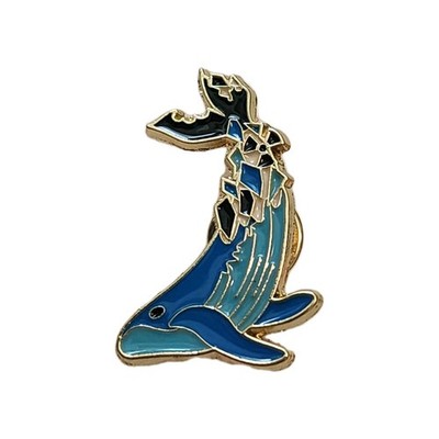 New Humpback Whale Tail Pin Enamel Pinback Button Sea Animal Brooch Blue Ocean