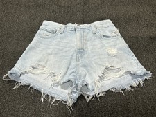 Levis High Waisted Mom Denim Jean Shorts Womens 26 Light Blue Denim High Rise