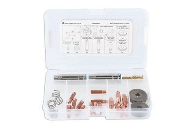 Power-Tec 92090 Mig Ready Box Ersatz Verbrauchsmaterial Set für 92708 0,6 0,8 1,0 mm Spitzen