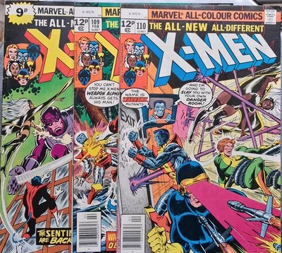 Marvel Comics THE ALL NEW ALL DIFFERENT  X-MEN # 98, 109, 110 1976