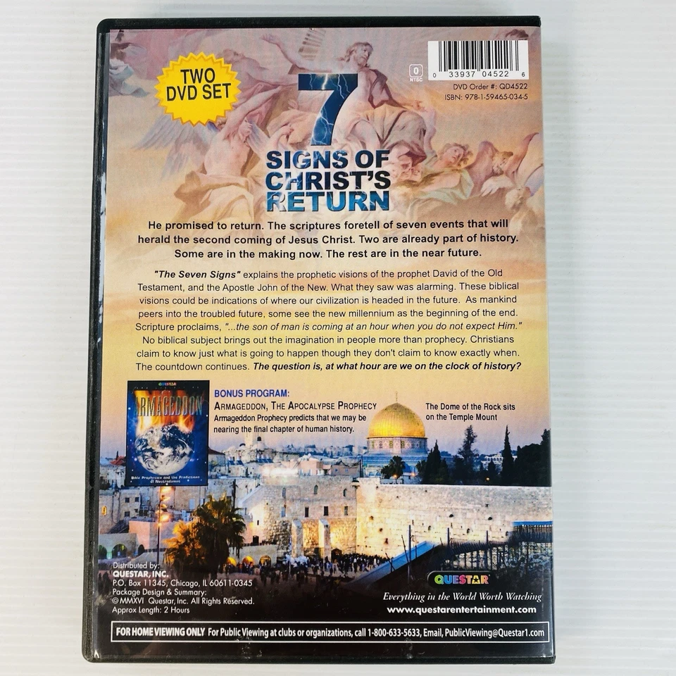 7 Signs of Christ's Return 2 DVD Set Armageddon Apocalypse Prophecy Faith Bible - Image 2 of 4