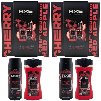 Axe CHERRY Geschenkset 2 Stück = 2 x 150ml Deo + 2 x 225ml Duschgel Premium Duft