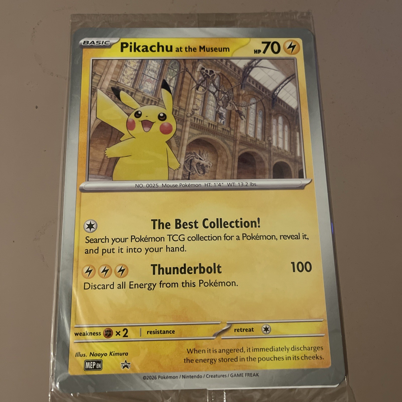 POKEMON Pikachu At The Museum x Natural History London Jumbo Card - NEW & SEALED