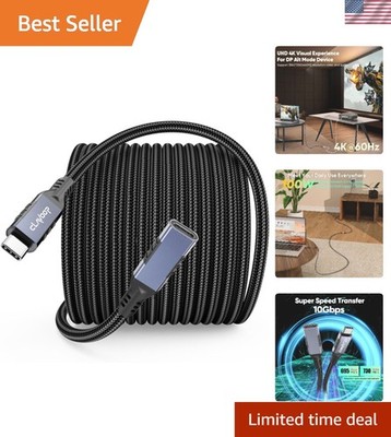 20ft USB-C Extender Kabel - 4K Display, 100W Power & Rapid Data Sharing