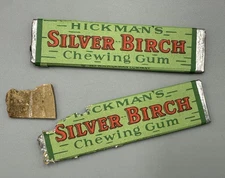 1927 Hickman's Stick SILVER BIRCH CHEWING GUM Vintage Advertising Wrapper