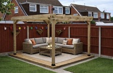 WOODEN PERGOLA KIT - GAZEBO - SHELTER - ( HEIGHT 2.1M , 2.4M , 2.7M , 3M )