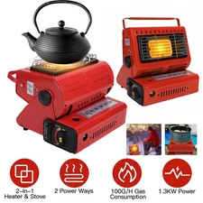2In1 Outdoor Camping Stove Gas Butane Propane Heater for Picnic Tent Heat Fast