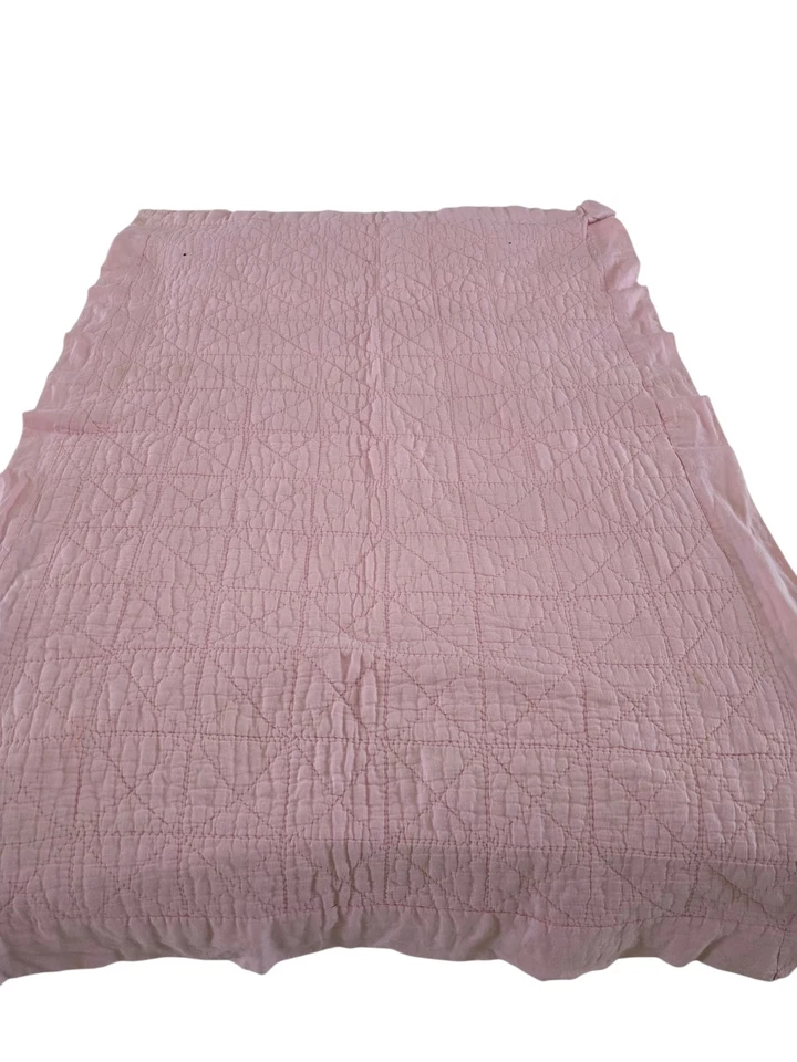 复古粉色婴儿被子拼贴 54x37 英寸可爱猫大象印花 — 第 3/4 张图片