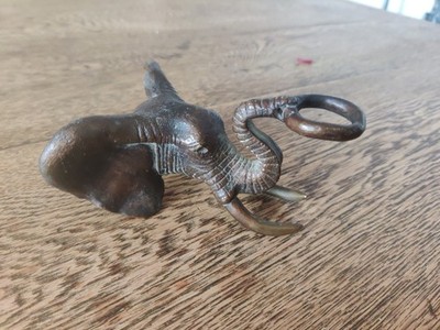 Hervorragender Denis Mathews signierter Bronze Elefantenkopf Pfeifenauflage Ständer 1995