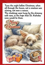 Chinese Crested Dog A6 (4" x 6") Christmas Card (Blank inside) by Starprint