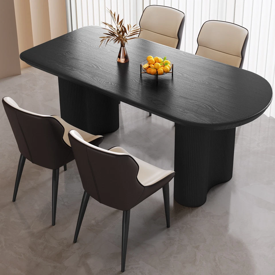 Black Dining Table, Modern Kitchen Table for Kitchen Bar Living Room - Image 3 of 4