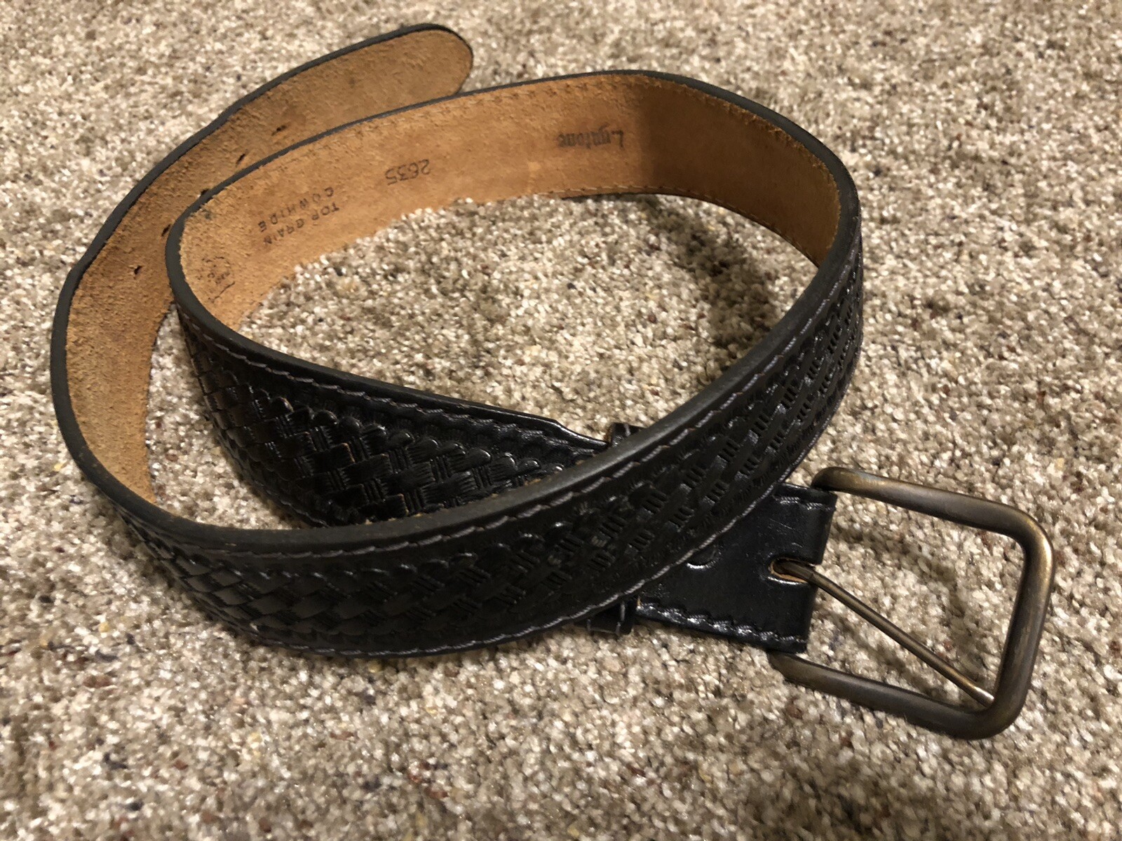 Genuine Top Grain Leather Black Belt Size 36 Made in … Gem