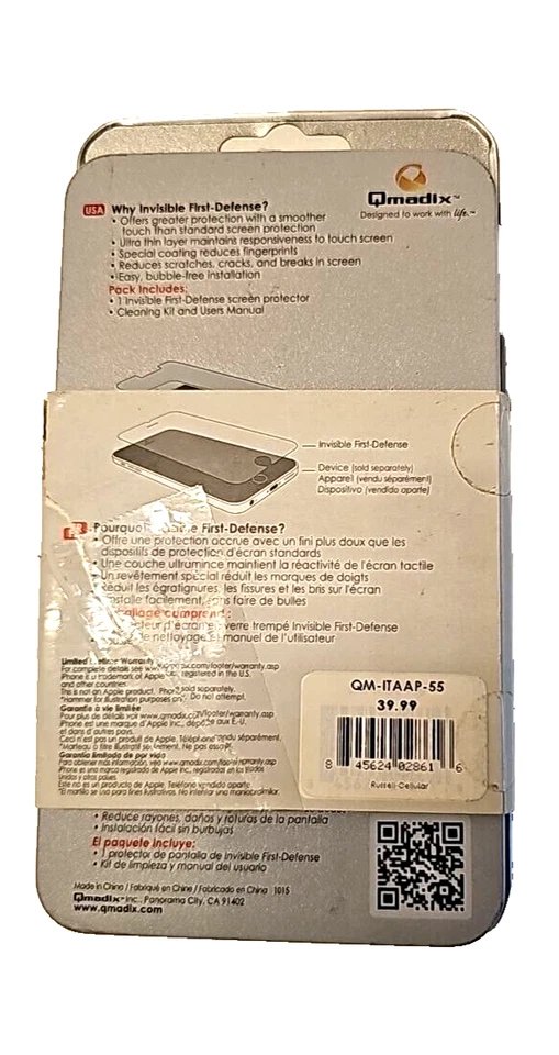 Qmadix First Defense Screen Protector Tempered Glass for Apple iPhone 6 6S Plus - Image 2 of 4