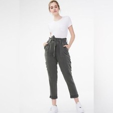 Aeropostale Women  s Black Cargo Utility Pant Sz XS Tie Front Streetwear Utility