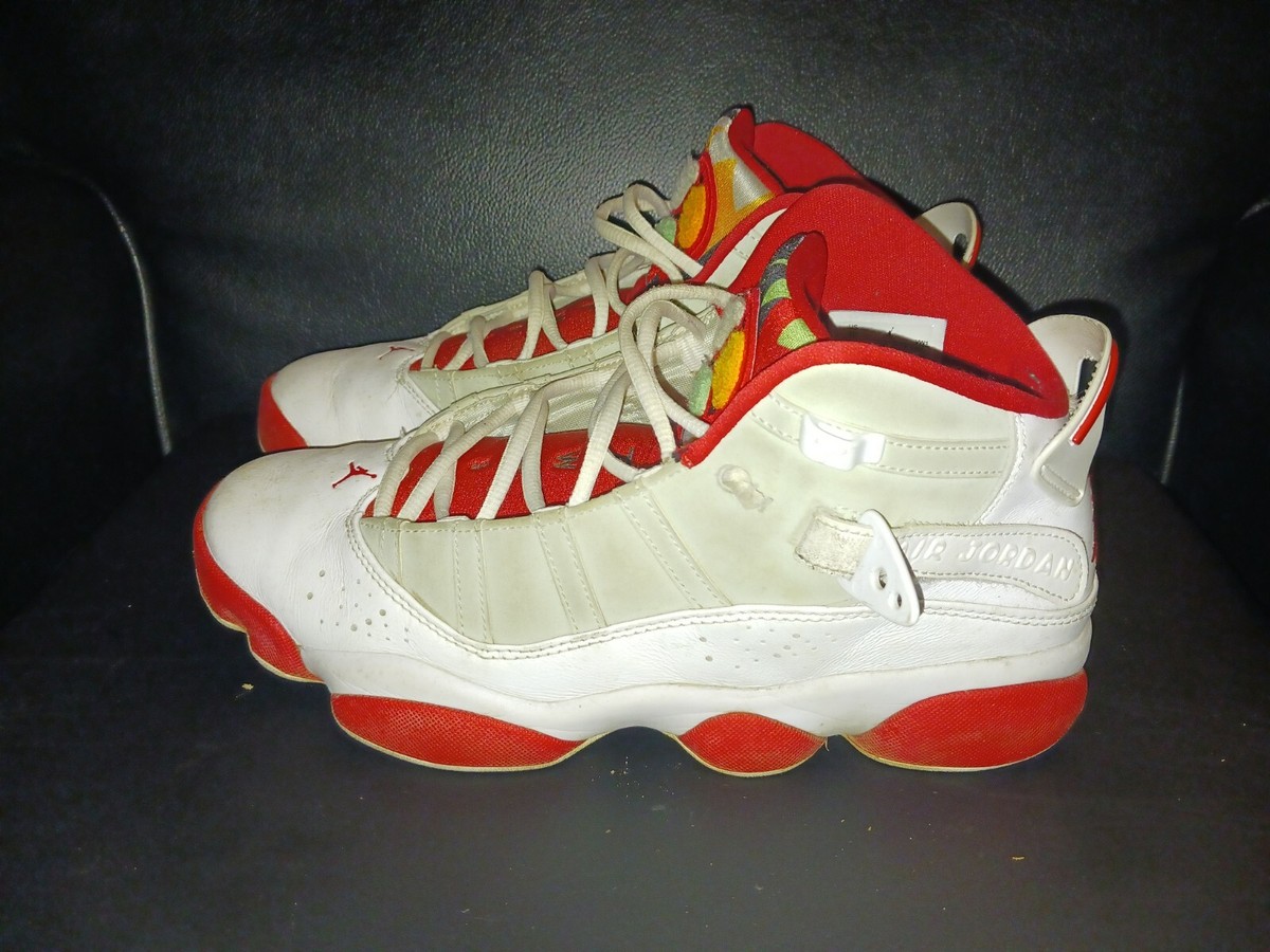 📦🏀🏆Nike Air Jordan Rings Hare White Red Grey Men's Shoes Size 10 🏆🏀📦