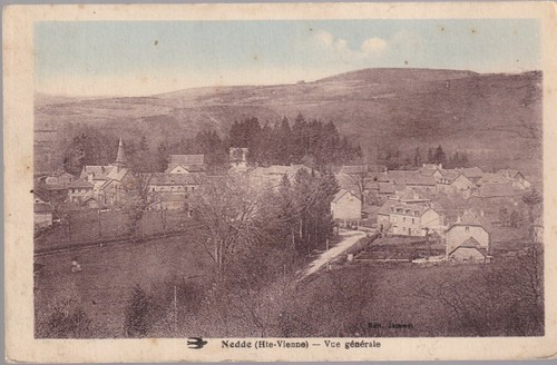 NEDDE 87 Vue Générale CPA colorisée non-circulée Éditions Jaumes vers 1930-1940