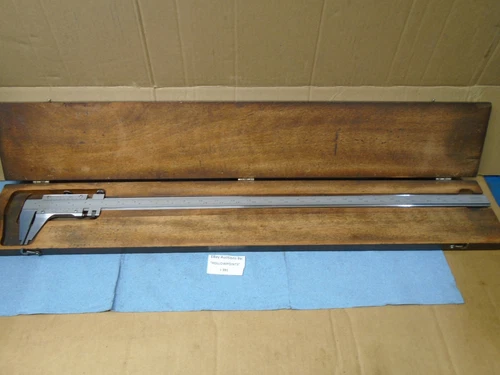 Starrett 123Z-24 Master Vernier Caliper w/ Wooden Box 0-24" Range .001" J391