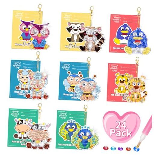 Bulk Valentines Day Craft Gifts for Kids Classroom Bulk, Bulk Diamond Painting