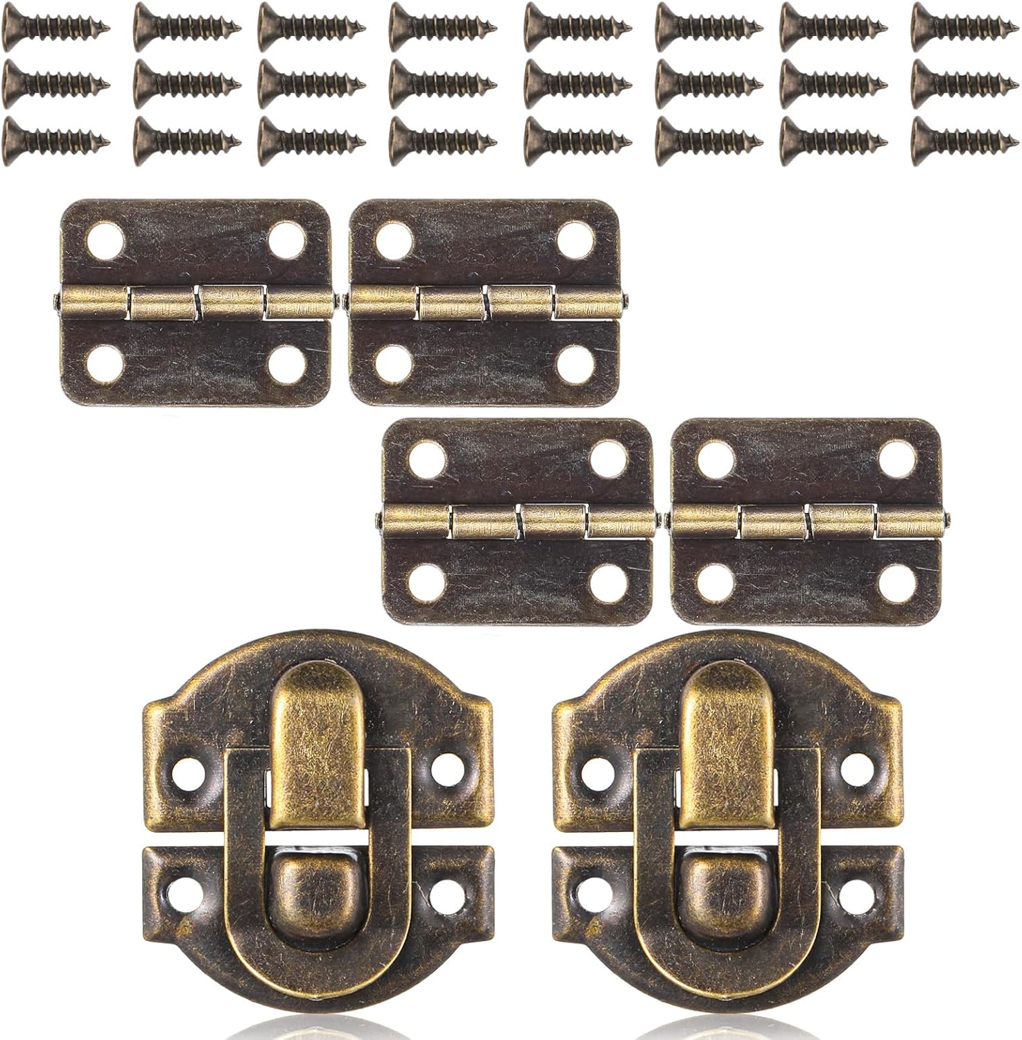 Antique Bronze Small Jewelry Box Hinges and Latches for Wooden Boxes-image