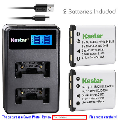 Kastar Li-42B for Olympus D-630 D-720 D725 FE20 FE-150 FE-160 FE190 FE-220 FE230
