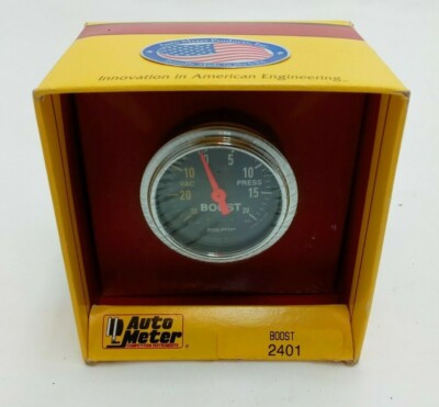 New 2401 Auto Meter Boost Gauge 2'' Mechanical Gauge Tubing Fittings Inst. Kit