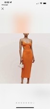 NWT Reformation Lilou Dress - Citrus orange/white - size M