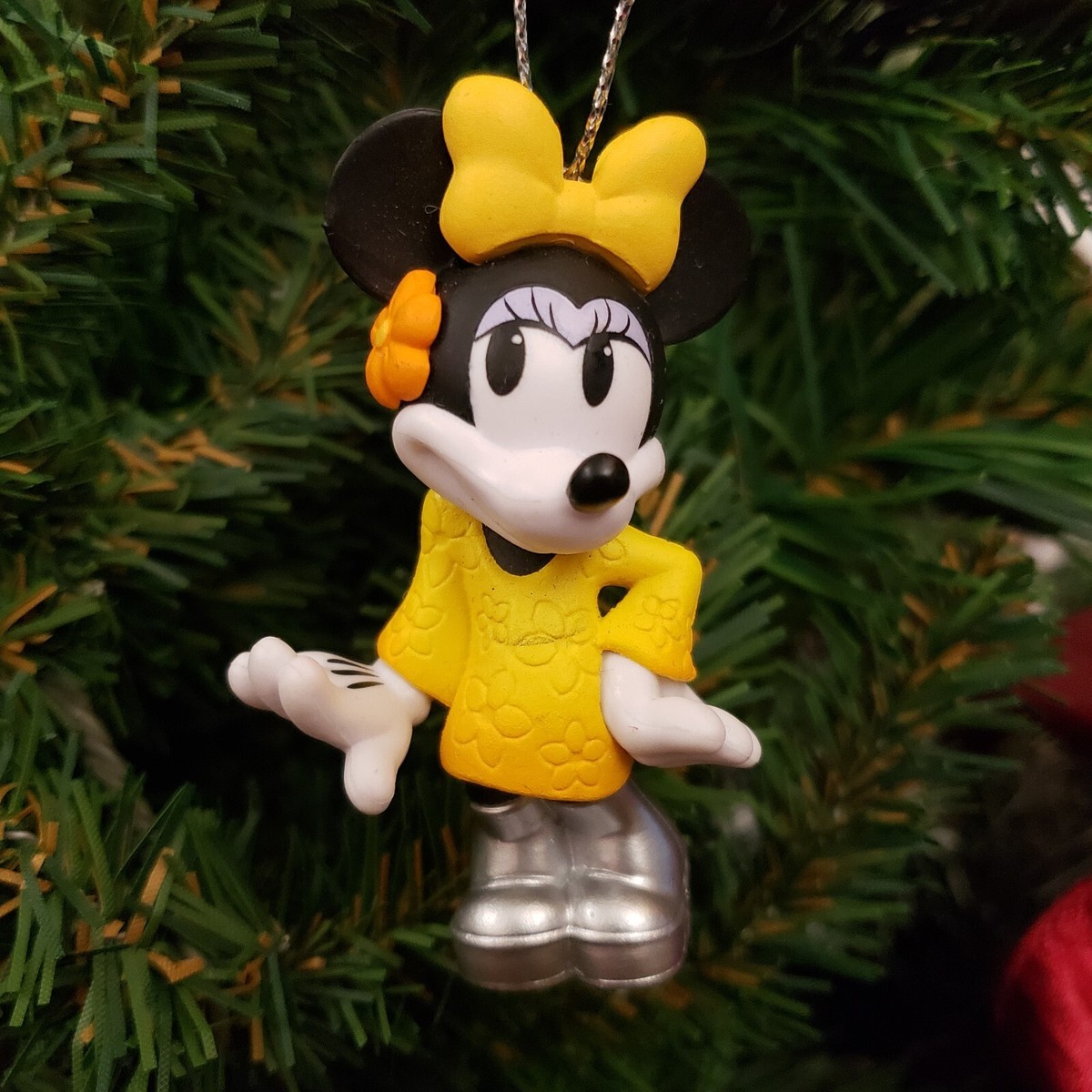 minnie mouse christmas tree dress Vintage Disney Figure Yellow Custom Xmas Ornament Toy tax free