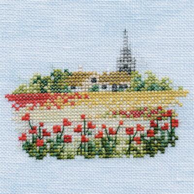 Bothy Threads Kreuzstich-Set ''Menuette - Mohnfeld'', 10x10cm, DWMIN08A, Zählmuste
