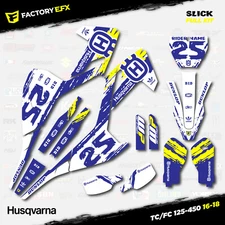 Blue & Yellow Slick Graphics Kit fit 16-18 Husqvarna TC FC 125 250 300 450
