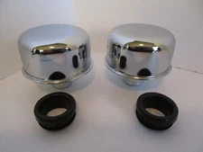 CHROME VALVE COVER PUSH IN BREATHER/GROMMET SET  CHEVY FORD CHRYSLER #4870/4880