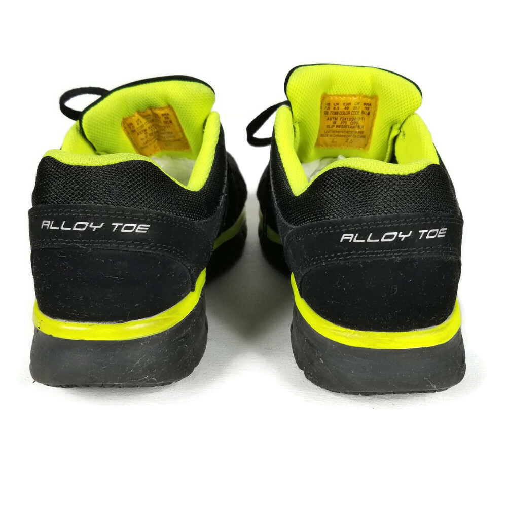 Zapatillas Antideslizantes Hombre Zapatos Oxford De Trabajo Skechers  Relaxed Fit Synergy Ekron Con Puntera De Aleación Negro/Gris Zapatos  Hombre