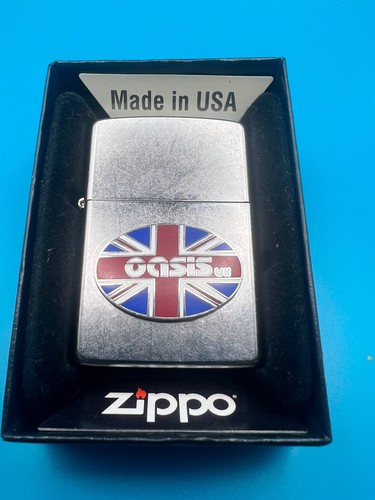 Brand New 23 ZIPPO Lighter OASIS UNION JACK Custom Retrofit Emblem Street Chrome - Picture 2 of 9