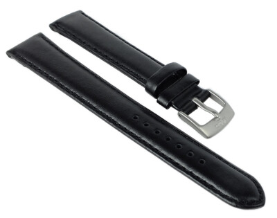 Uhrenarmband 16mm Leder glatt schwarz Band SO-1364-LQ