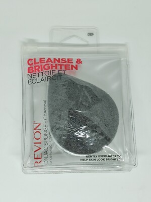 New Revlon Konjac Sponge Charcoal Cleanse and Brighten Exfoliating Facial Tool