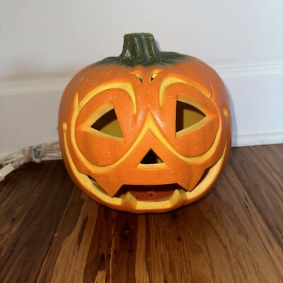 1995 Trendmasters Halloween Light Up Pumpkin Jack O Lantern Foam ...