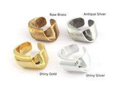 Wrapped Ring Adjustable Raw,Antique silver,Shiny Silver-Gold 8us size 5588