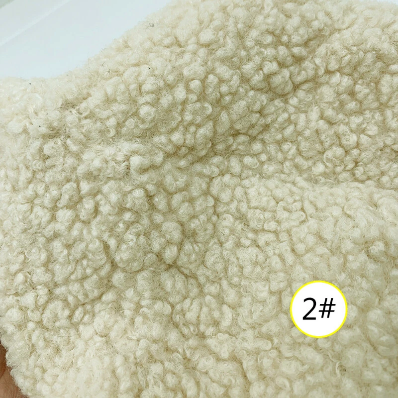 Faux Sheepskin Sherpa Fleece Fabric DIY Material Sewing Toy Doll 45 50CM - Image 4 of 4