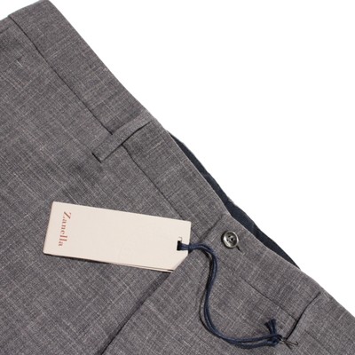 Zanella NWT Dress Pants Size 38 US Noah In Solid Gray Wool / Linen Blend