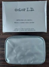 Mary Kay Gray Color I.D. Compact Zipper Make Up Case 2 Refillable Pages NIB 6859