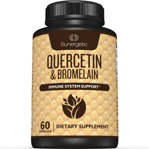 Sunergetic Premium Quercetin & Bromelain Supplement - 60 Capsules - Picture 1 of 8