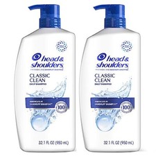 Head and Shoulders Classic Clean Anti Dandruff Shampoo 32 Oz Pack of 2 0.92 per gallon
