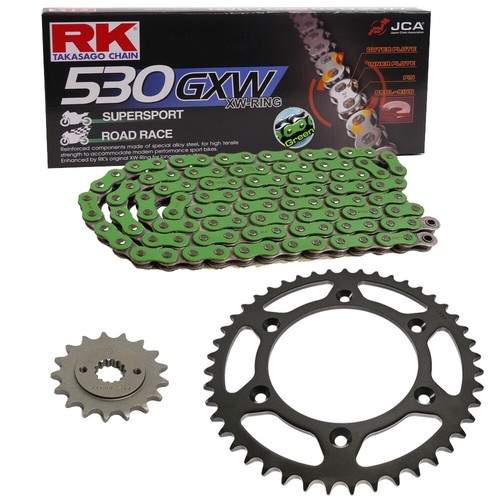 Kit Chaîne Honda CBR 1000 RR Fireblade 04-05 RK MM 530 Gxw 114 Vert Éteint