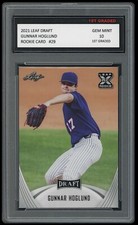 GUNNAR HOGLUND 2021 LEAF DRAFT BASEBALL 1ST GRADED 10 ROOKIE CARD #16 OAKLAND